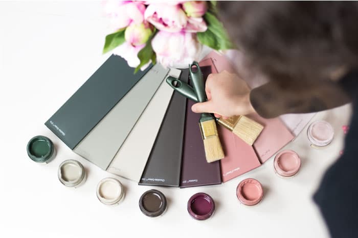 Blumen Wandfarben Farbe Wand Grün Grau Braun Weiss Lila Rosa