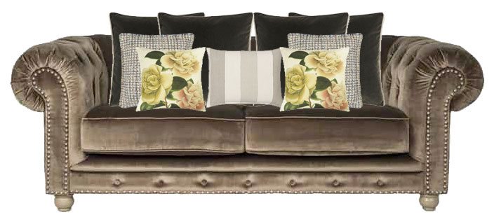 Chesterfield-Couch-Style-3 chestfield couch kissen deko streifen blumen