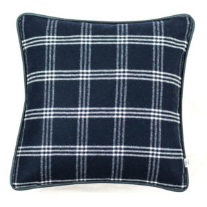 HOATÉ Kissen Dickens Check Navy-Weiss Kariert Karo