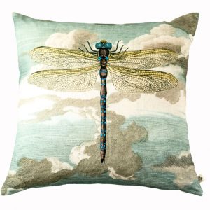 Designers Guild Kissen Dragonfly Blau-Türkis Cushion Quadrat Blau Muster