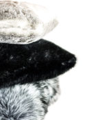 Schwarz Grau Hellgrau Kissen Kunstfell