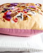 Blumen Floral Muster Lila Koralle Weiß