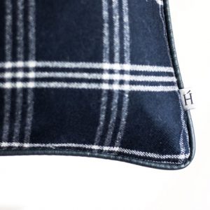 HOATÉ Kissen Dickens Check Navy-Weiss Kariert Karo