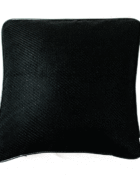 HOATÉ Kissen Escondido Twill Schwarz 50x50 Keder Leder