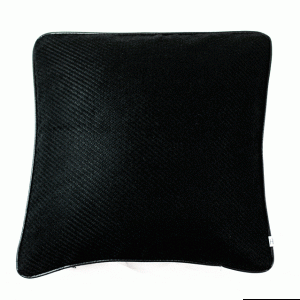 HOATÉ Kissen Escondido Twill Schwarz 50x50 Keder Leder