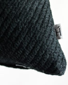 HOATÉ Kissen Escondido Twill Schwarz Quadrat Struktur Schwarz Baumwolle Deko