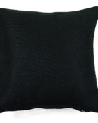 HOATÉ Kissen Escondido Twill Schwarz Quadrat Struktur Schwarz Baumwolle Deko