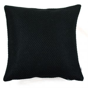 HOATÉ Kissen Escondido Twill Schwarz Quadrat Struktur Schwarz Baumwolle Deko