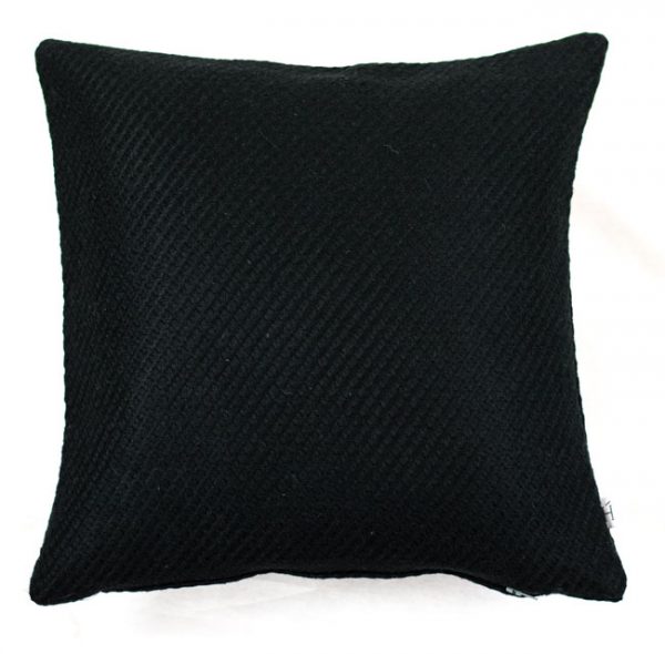 HOATÉ Kissen Escondido Twill Schwarz Quadrat Struktur Schwarz Baumwolle Deko