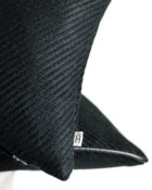 HOATÉ Kissen Escondido Twill Schwarz Schwarz Leder Keder Struktur