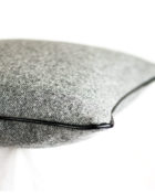 HOATÉ Kissen Ivyside Grau-Schwarz Keder Leder