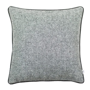 HOATÉ Kissen Ivyside Grau-Schwarz Leder Keder Basiskissen