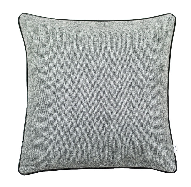 HOATÉ Kissen Ivyside Grau-Schwarz Leder Keder Basiskissen
