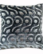 Designers Guild Kissen Latticino Dunkelgrau Muster Samt Glanz Quadrat