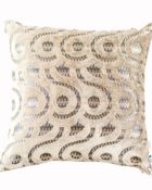 Designers Guild Kissen Latticino Natur Quadrat Muster Samt Glanz Creme