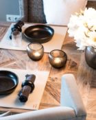 Esstisch Deko Kerzen Vase Blumen