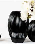 Schwarz Windlicht Blumen Deko Kerze