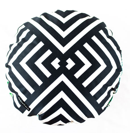 Designers Guild Kissen Reveries Vert Buis Schwarz-Weiss Geometrisch muster