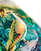 Designers Guild Kissen Reveries Vert Buis Schwarz-Weiss Stickerei detail