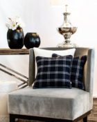 Kissen Wohnung Kariert Weiß Schwarz