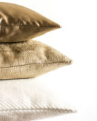 Gold Glanz Struktur Beige Weiß Kissen