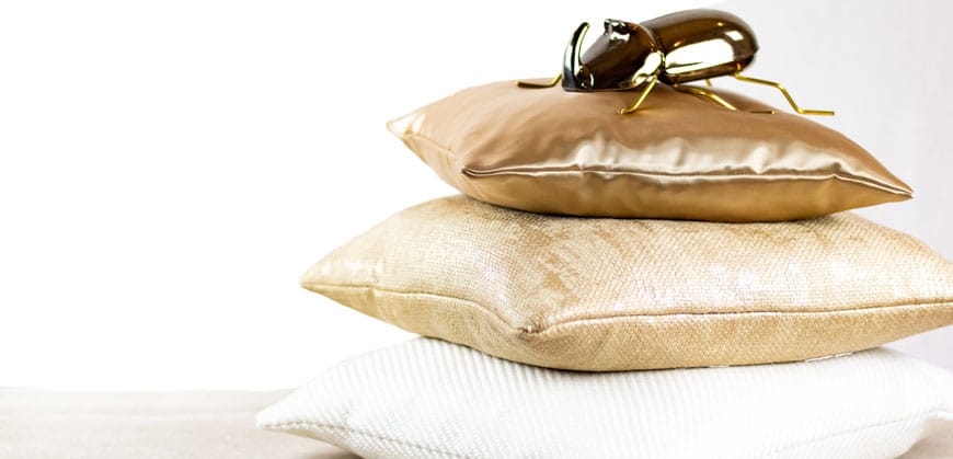 Interior Design online Shop - Kissen Käfer Deko Dekoset Gold bronze