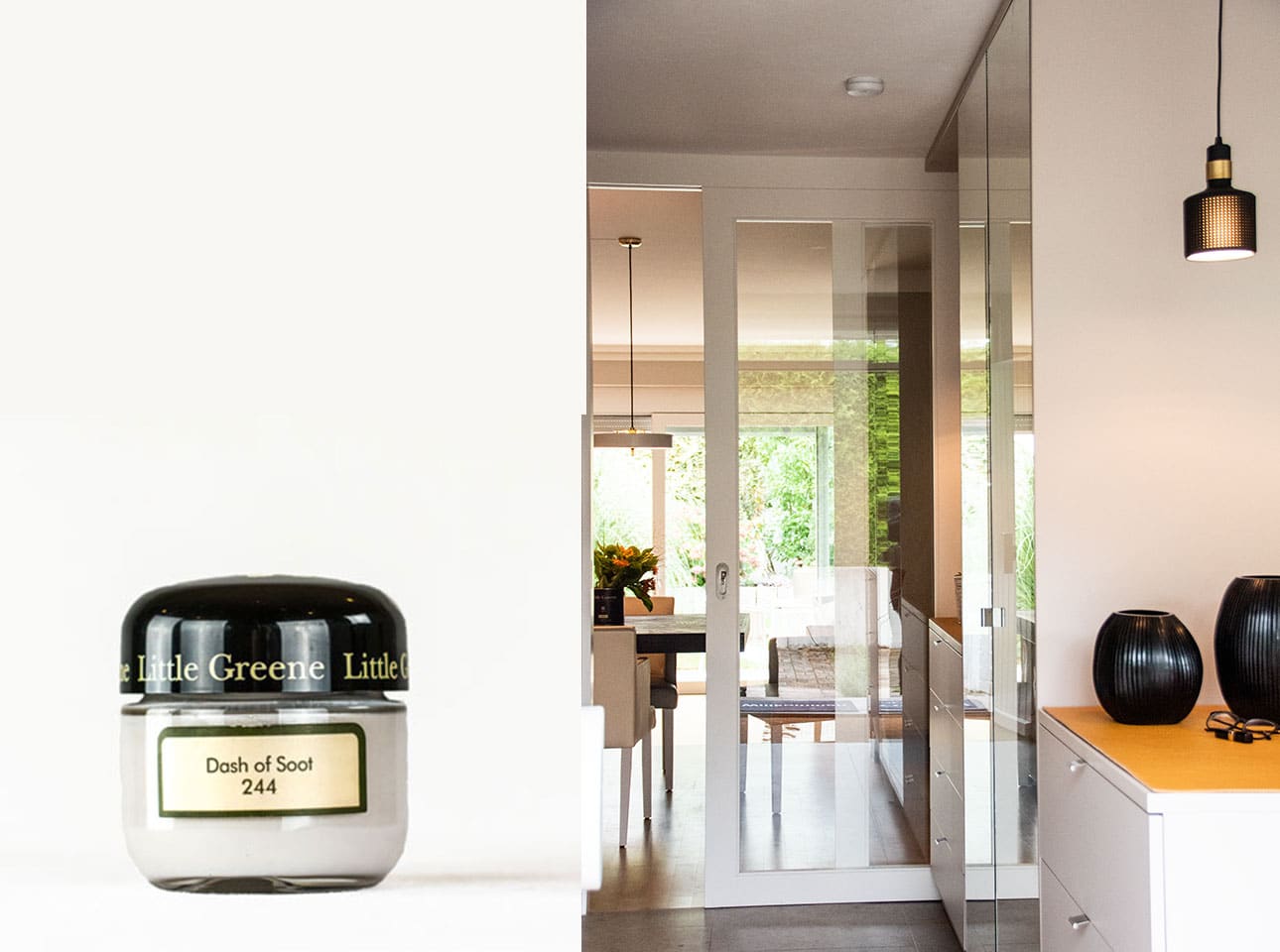 Little Greene Wandfarbe Dash of Soot kalte Farbe grau hochwertige Farbe Schlafzimmer Wohnzimmer Esszimmer