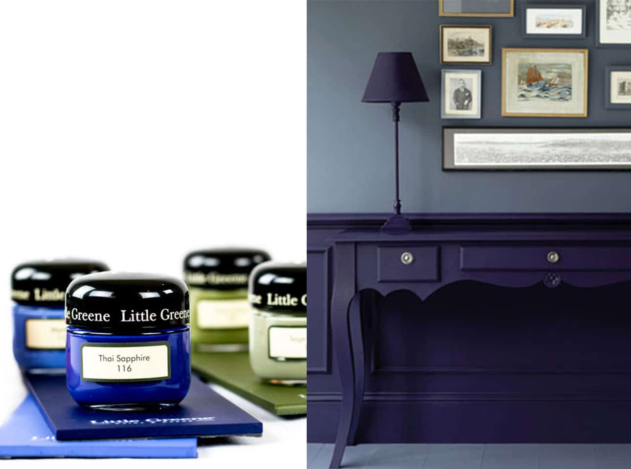 Little Greene Wandfarbe Thai Saphire kalte Farbe blau hochwertige Farbe Schlafzimmer Wohnzimmer Esszimmer