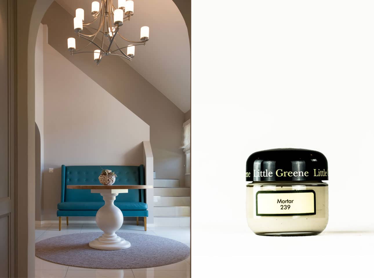 Little Greene Wandfarbe Mortar warme Farbe taupe hochwertige Farbe Schlafzimmer Wohnzimmer Esszimmer