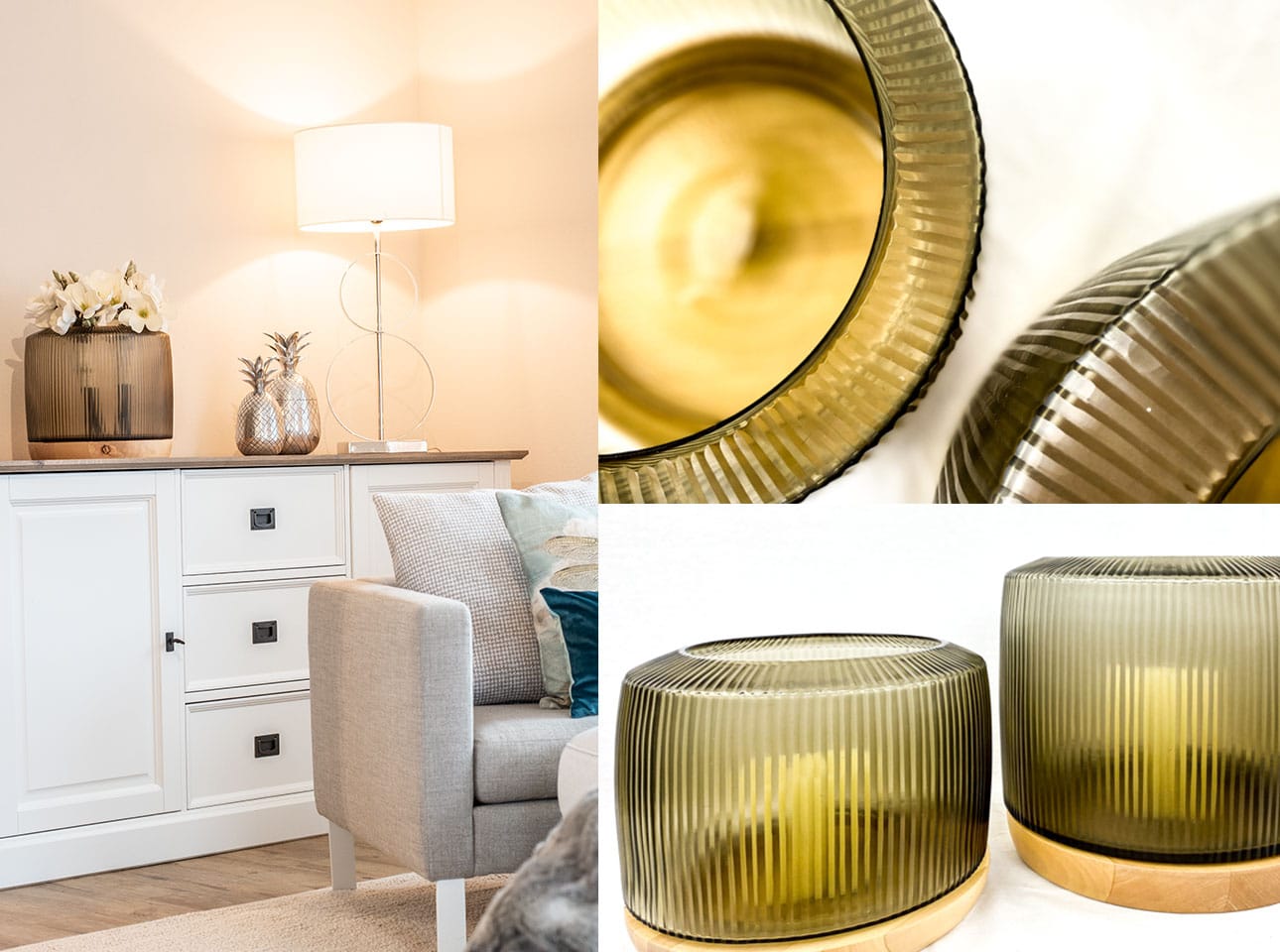 Flur gestalten mit Kissen Decken Leuchten Kerzen Duftkerzen Interior Design Inspiration Blog Windlichter