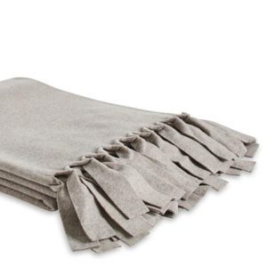 Luiz Tagesdecke Loop Cookie Dough Fleecedecke Decke mit Fransen Taupe Überwurf Bett Couchdecke Taupe