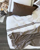 Luiz Tagesdecke Loop Cookie Dough Fleecedecke Decke mit Fransen Taupe Überwurf Bett Couchdecke Taupe