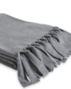 Luiz Loop Grey Melange Decke Fleecedecke Tagesdecke graue Decke weich warm Decke mit Fransen