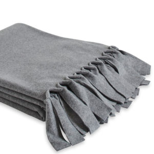 Luiz Loop Grey Melange Decke Fleecedecke Tagesdecke graue Decke weich warm Decke mit Fransen