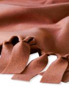 Luiz Loop Terra Rossa Decke Fleecedecke Tagesdecke rote Decke weich warm Decke mit Fransen