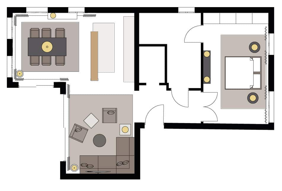 Grundriss Plan Kleine Räume größer wirken lassen Grundrissplanung Grundriss optimal planen Raumaufteilung Interior Design Tutorial Räume planen Einrichtungskonzept