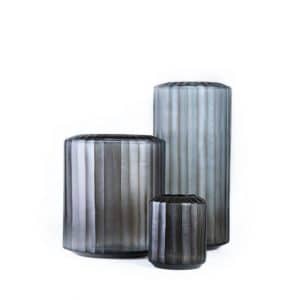 Serie Guaxs Omar Indigo & Smokeygrey Guaxs Online Shop Guaxs Windlicht Guaxs Glasvase Guaxs Teelichthalter Smokeygrey Rauchglas