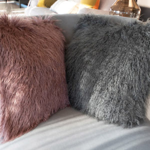 Deko Kunstfell-Kissen Yeti Grey