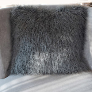 Deko Kunstfell-Kissen Yeti Grey