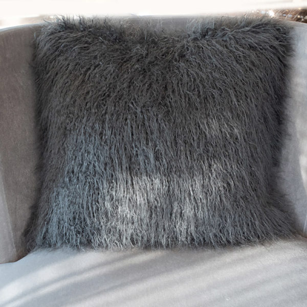 Deko Kunstfell-Kissen Yeti Grey