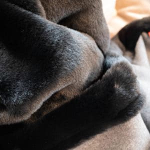 Kunstfell-Plaid-Hermelin-Schwarz