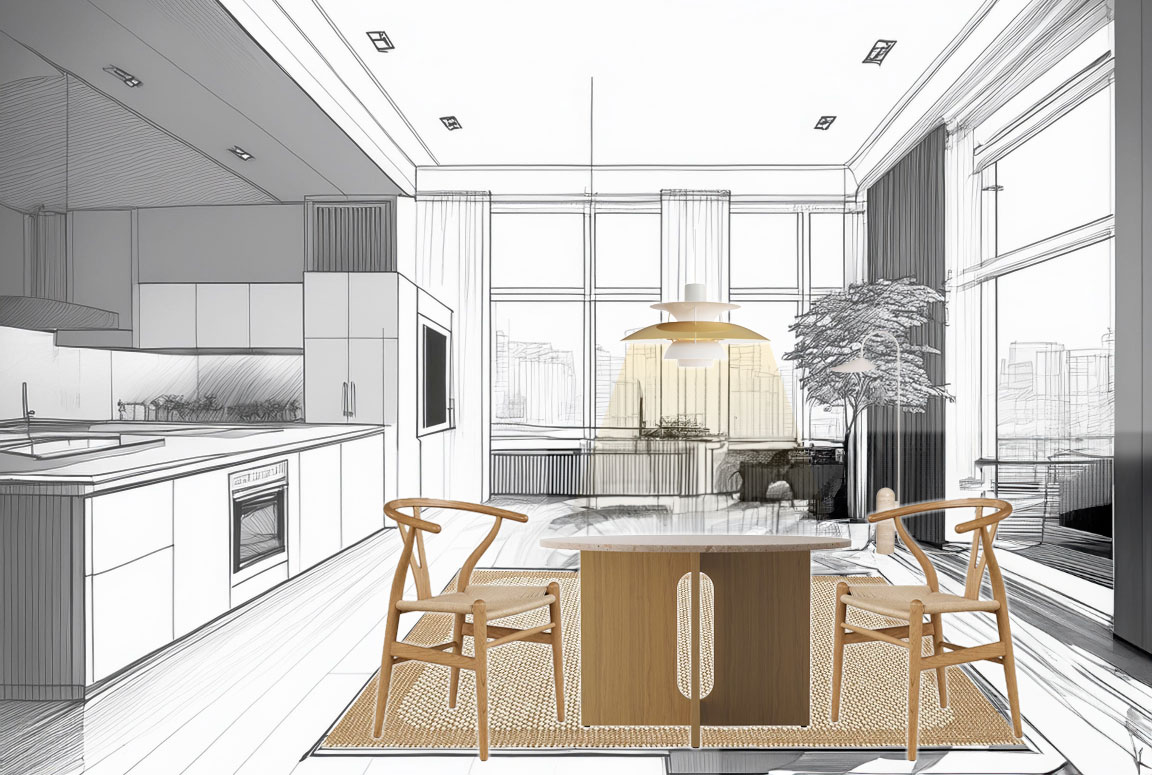 Raum-2 Wohnung einrichten esszimmer in hellem holz