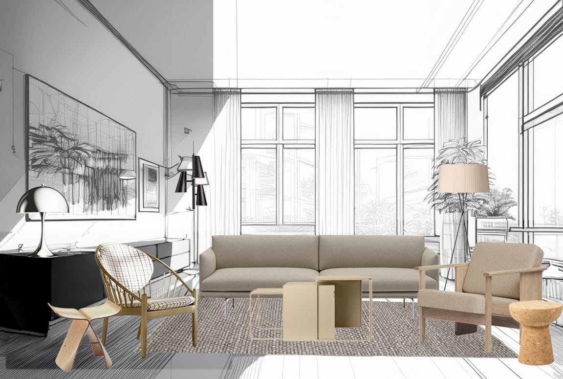 Raum-3.1 Wohnung einrichten Wohnzimmer modern in neutralen farben