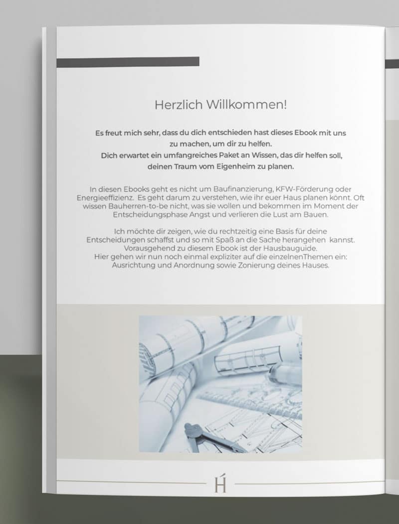 Haus Grundriss Übersicht E-Book Inhalt