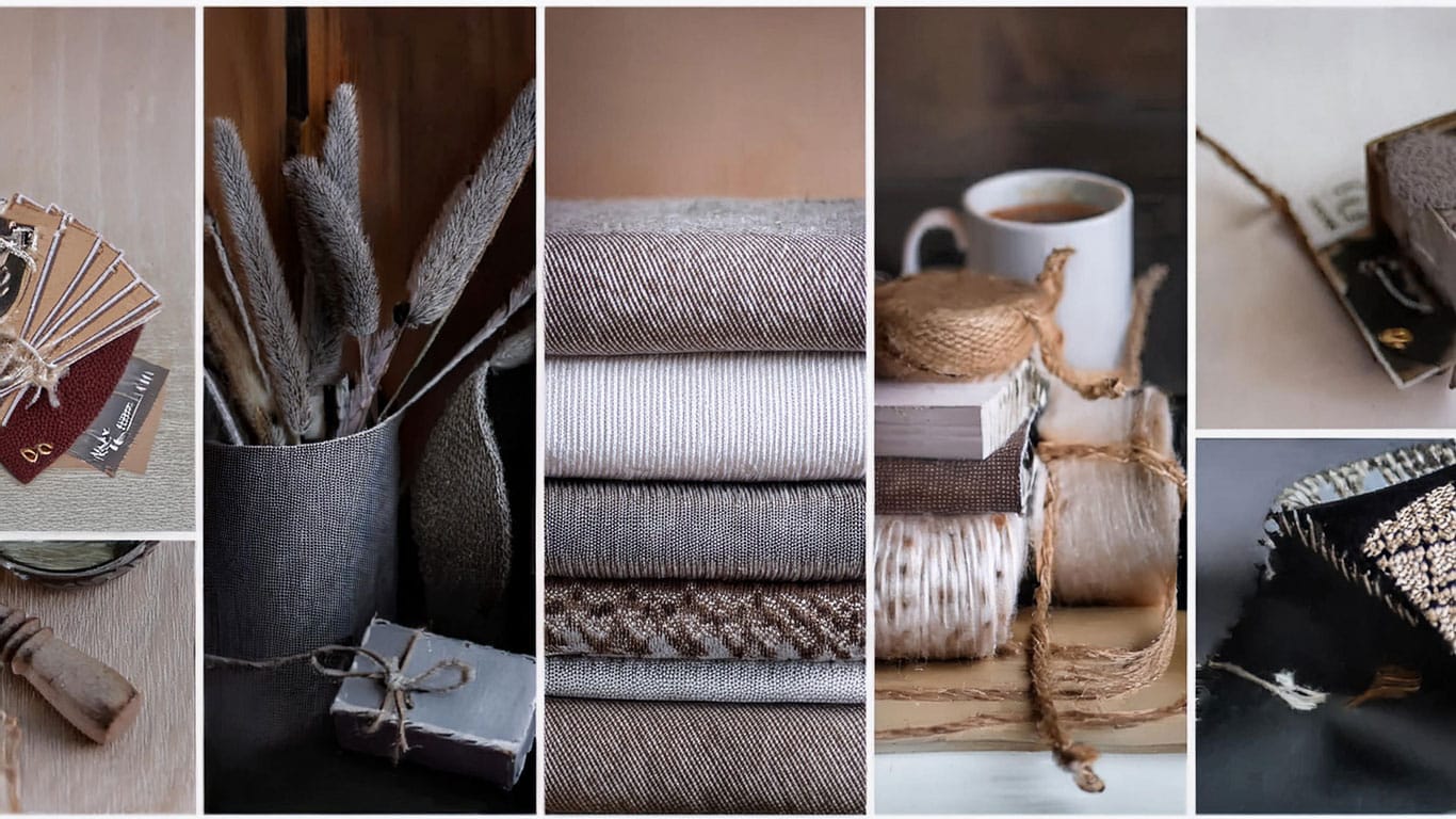 collage-dunkel wohnung einrichten in warmen dunklen tönen collage materialien