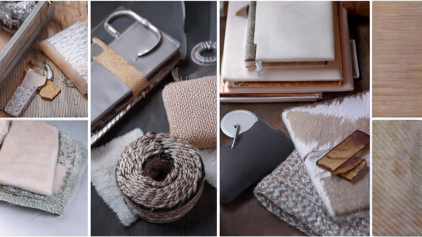 collage einrichten wohnung in hellen materiaienund farben collage