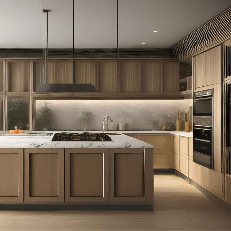 holz-küche küche mit rahmenfronten in holz