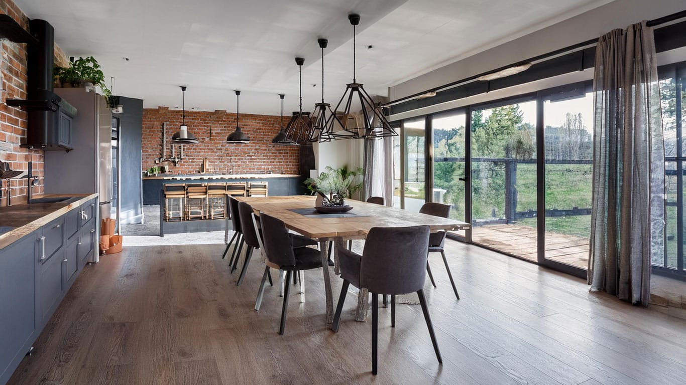 industrial-2 einrichten wohnung küche im lindustrial stil mit klinkerwand