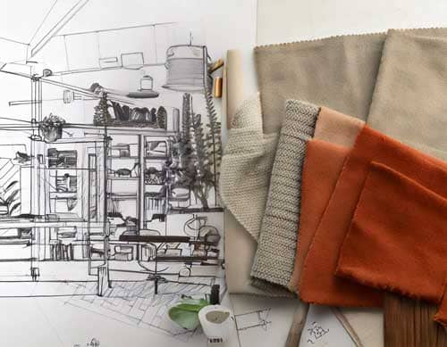 Einrichtung Wohnung material collage