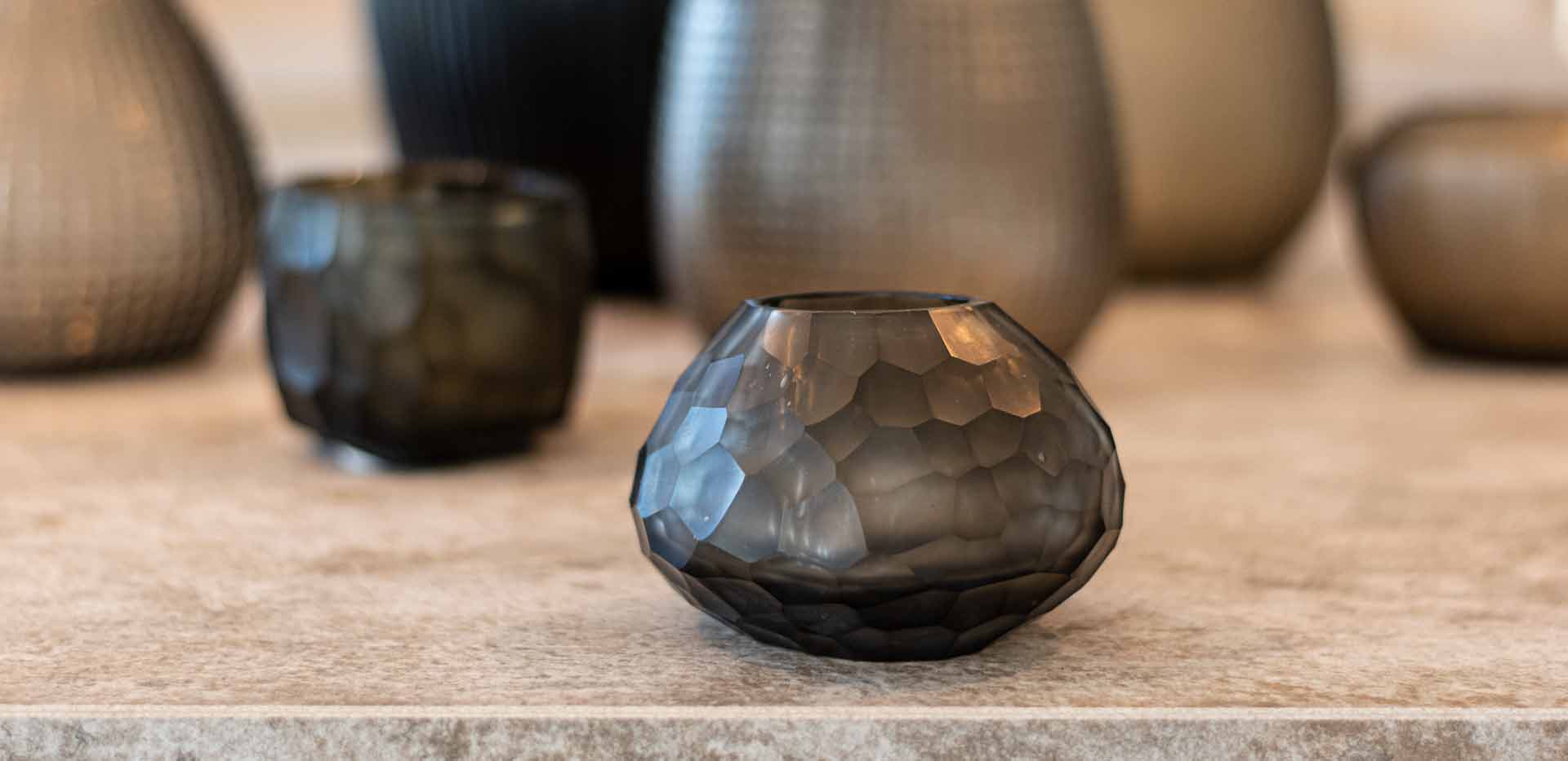 Guraxs Vase Otavalo Smokegray Indigo Deign Dekoration Teelichthalter